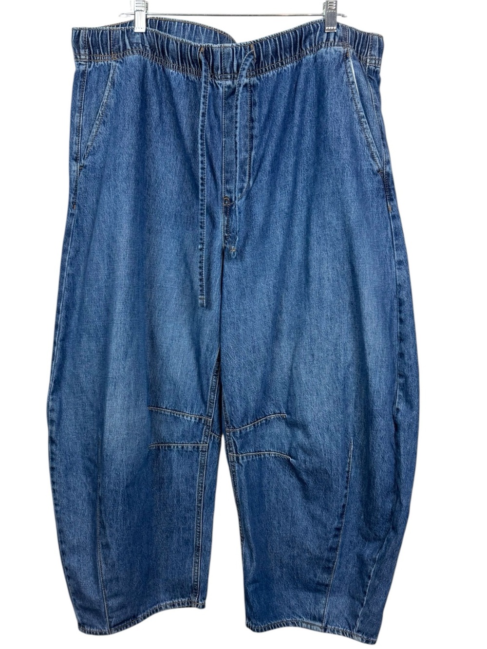 Old Navy High-Elastic Waist Pull-On Barrel Jeans, Denim, XL